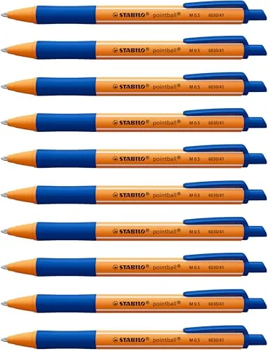 STABILO - Druck-Kugelschreiber - pointball - 10er Pack - blau