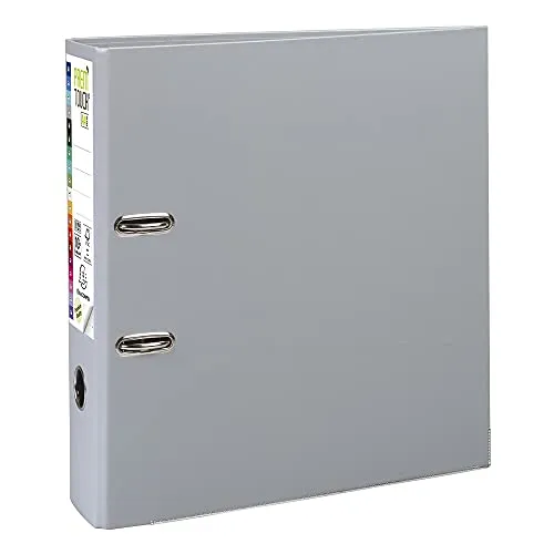 Exacompta 53354E Premium PP-Ordner Prem´Touch. 8 cm breit DIN A4 Kunststoffbezug außen Papierbezug innen Rückenschild austauschbar Ringordner Aktenordner Briefordner Plastikordner dunkelgrau