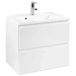 Held Möbel Waschtisch Cardiff 60 cm - Modern und Hochglanz - Badezimmerschränke, eleganter Waschtisch in weißer Hochglanzoptik mit 60 cm Breite, ideal für moderne Badezimmer und platzsparend.