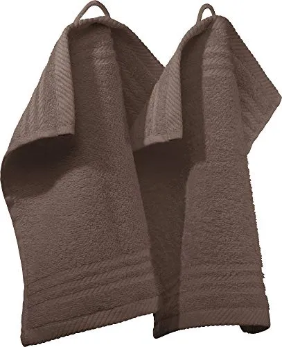 REDBEST Seiftuch New York 2er- Pack Taupe Größe 30x30 cm - leichte, weiche Qualität, saugstark, sehr strapazierfähig, 100% Baumwolle
