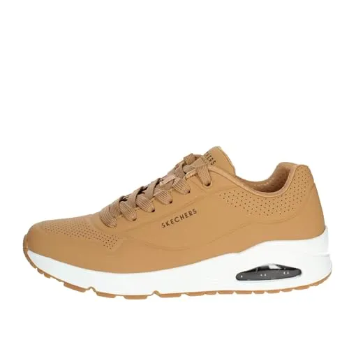 Skechers Herren UNO Stand On Air Sneaker - Tan Durabuck/Trim, 43 EU - Herren-Sneaker mit glattem Obermaterial und modischem Design, ausgestattet mit flexibler Traktionslaufsohle für optimalen Halt.