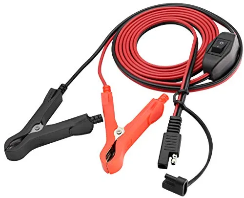 AAOTOKK 16 AWG Kabelbaum SAE zum Batterie Alligator Krokodilclip12V DC Verlängerungskabel mit Schalter Schnellverschluss/Trennschnappkabel Adapter (2,4Meter/7,8Fuß)