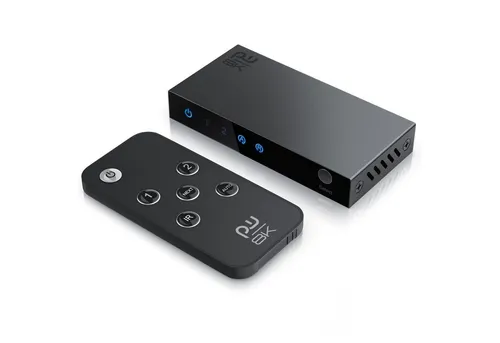 Primewire 8K HDMI Matrix-Switch 2-Port - 2-Port HDMI Splitter für UHD 8K Auflösung, mit automatischer Kanalwahl und Fernbedienung. Ideal für moderne Spielekonsolen und Blu-Ray-Player, bietet höchste technische Performance und einfache Handhabung.