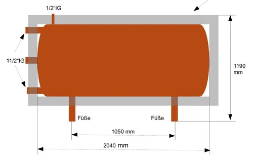 Hygienespeicher Typ PH-L 1000 Liter mit Isolierung