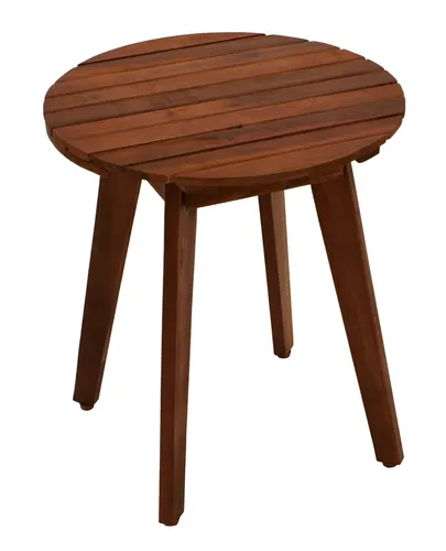 BAYAMO Beistelltisch 40cm aus Akazienholz - Tisch für Innen- & Außenbereich, wetterfest und in stilvollem Landhausdesign, perfekt für entspannte Kaffeepausen im Garten.