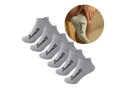 Benonetti Sneakersocken Damen & Herren aus Baumwolle – kurze Socken mit Fersenschutz (Packung, 6-Paar)