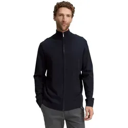 Strickjacke TOM TAILOR Herren, Gr. L - Casual in Knitted Navy Melange - Herren-Strickjacken aus 100% Baumwolle, atmungsaktiv und pflegeleicht. Die taillenbedeckte Strickjacke mit Stehkragen und Rippbündchen bietet Komfort und Stil für jeden Anlass.