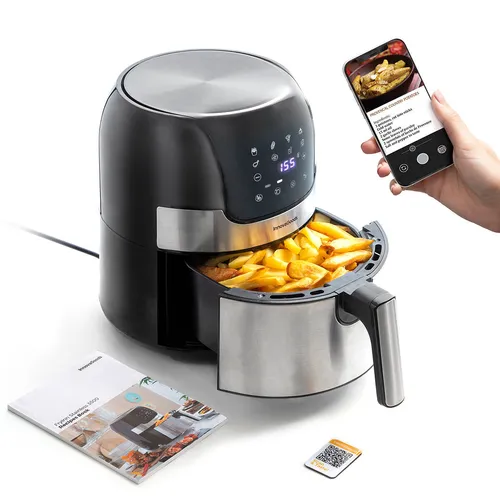 InnovaGoods Heißluftfritteuse Fryinn 3500 - Heißluftfritteuse mit 3,5L Fassungsvermögen, 95% weniger Fett und 8 Programmen für gesundes Kochen. Ideal für Familien, spart Zeit und Energie dank 360º Luftstrom Technologie.