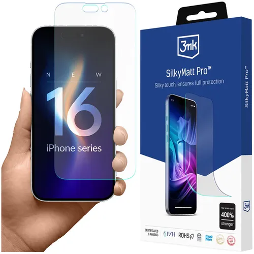 3MK SILKY MATT PRO TEMPERED GLASS FÜR IPHONE 16 PLUS MIT MATTER FINISH
