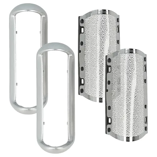 vhbw 2X Scherfolie kompatibel mit Braun MobileShave M-30, M-60b, M-60, M-30Typ5604, M-40 Elektrorasierer + Rahmen, Silber