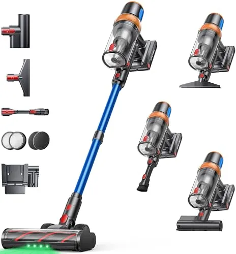 INTETURE Akku Staubsauger 600W mit Matratzenreinigungsbürste