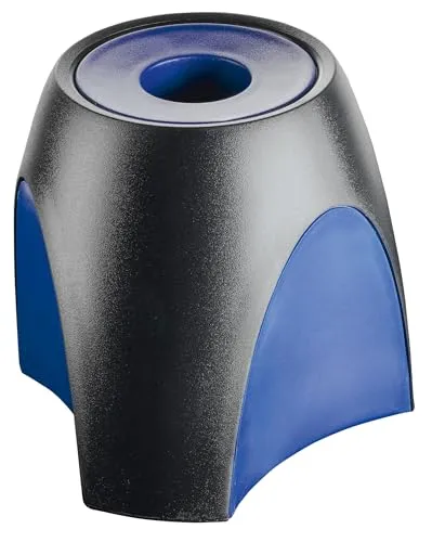 HAN Büroklammerspender DELTA mit Ringmagnet, Büro Zubehör für Heftklammern, moderner Klammernspender für die Schreibtisch Organisation, 1752-34, schwarz-blau