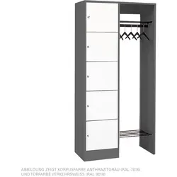 Produktbild Offene Garderobe für 5 Personen – Garderobenschrank mit Wertfächern