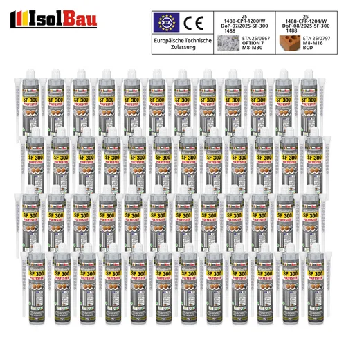 Verbundmörtel SF 300 Injektionsmörtel 48x 300ml Montagemörtel Mörtel 96x Mischer