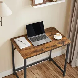 VASAGLE Schreibtisch Computertisch, 80-160 cm, moderner Vintage-Stil in Schwarz - Schreibtische mit 4 stabilen Beinen, aus hochwertiger Holzspanplatte und Stahl gefertigt, ideal für stilvolle Büros oder Home Offices.