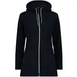 CMP JACKET FIX HOOD 34H2856 - Damenjacke in Dunkelblau - Damenjacke aus warmem Knit-Tech Fleece, ideal als Jacke oder Zwischenschicht. Mit durchgehendem Reißverschluss, praktischen Seitentaschen und fester Kapuze.
