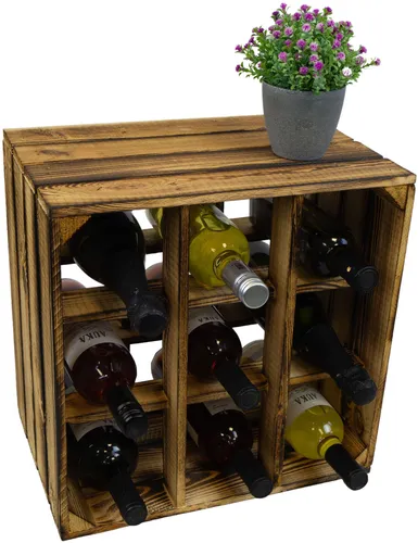 Weinregal 9er geflammt (auch für grosse Flaschen) Weinflaschenregal