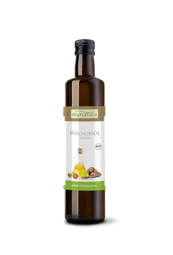 Mynatura Bio Walnussöl 250ml – Kaltgepresst aus ungerösteten Walnüssen – Reich an Omega-3 & Omega-6 – Vegan – Für Küche & Pflege – Mild-nussig – Ohne Zusätze – DE-ÖKO-044 zertifiziert (1 x 250ml)