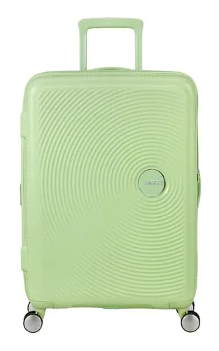 American Tourister Soundbox Spinner 67/24 TSA EXP Trolley Kiwi Green - Geräumiger Trolley mit 71,5 Litern, erweiterbar auf 81 Liter. Integriertes TSA-Zahlenschloss für Sicherheit und einfache Zollkontrollen. Mit 4 leichtgängigen Rollen für mühelosen Transport und robustem Polypropylen für Langlebigkeit.