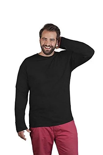 Premium Langarmshirt Plus Size Herren, Schwarz, XXXL