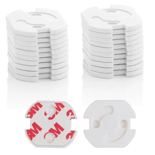 EHIOG 20 Stück Steckdosen Kindersicherung, Kindersicherung Schrank Schubladen, für Türsicherung mit 3M Starker Kleber ohne Bohren, für eine Sichere Umgebung für Babys & Kleinkinder