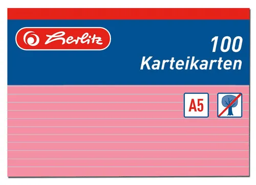 Karteikarte Karteikarten A5 liniert rot Herlitz 100