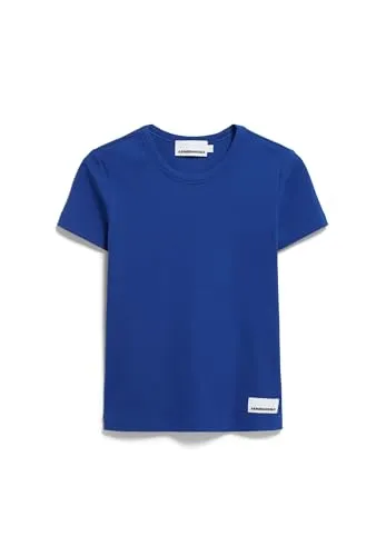 ARMEDANGELS Damen RIPP-T-Shirt aus Bio-Baumwoll Mix KARDAA Slim Fit Lapis Blue Xs
