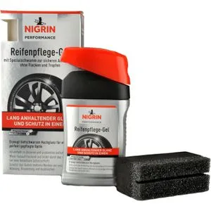 Nigrin Gummipflege Performance Reifenpflege-Gel 300ml - Reifenglanzmittel, erzeugt tiefschwarzen Hochglanz und schützt Gummi mehrere Wochen vor Alterung und Rissbildung.