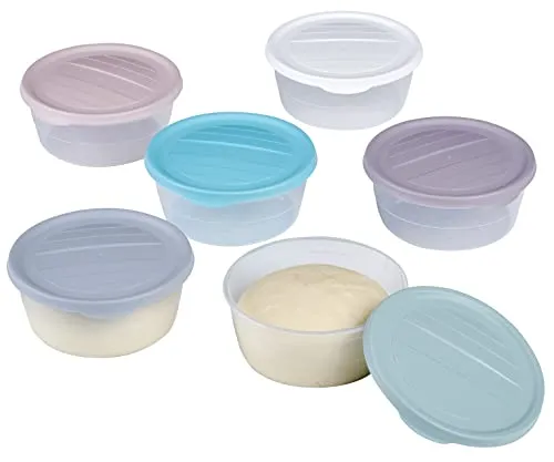 RoyalFay Pizzaballenbox Piccolo 6 Stück mit Deckel Pizzateigballen Zutatenbehälter Gärbox (bunt) Meal prep boxen