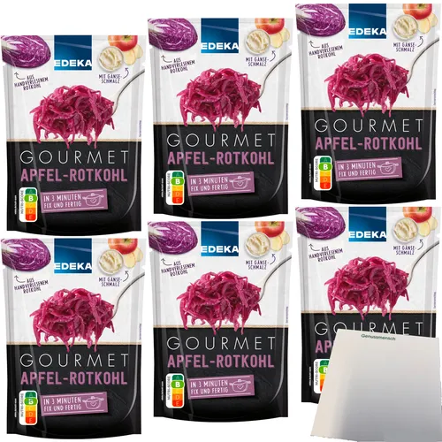 Edeka Gourmet-Apfelrotkohl Fix und Fertig 6er Pack 6x400g Packung usy Block