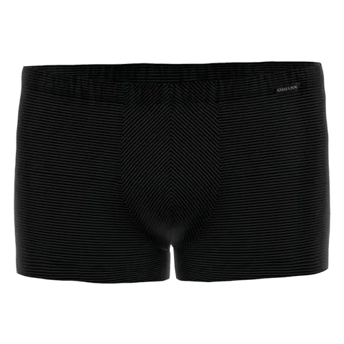 Ammann Herren Unterwäsche Boxer Retro Short - Schwarz, Größe 10 - Herren-Boxershorts in leichter, elastischer Qualität mit modischer Streifenoptik für optimalen Tragekomfort.