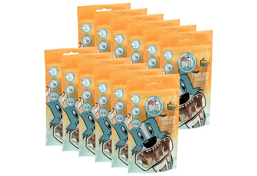 Lov&Ed Twister-Snack Ente für Hunde, 12x 70g - Leckere Kau-Leckerli aus 55% Entenfilet und 35% Rinderrohhaut. Ideal für die Belohnung und als Ergänzungsfuttermittel für Hunde. Hergestellt in Deutschland.