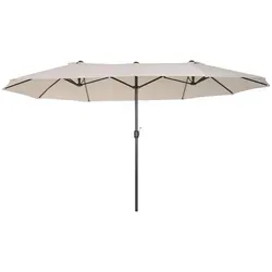 Outsunny XXL-Sonnenschirm 455 x 270 cm - beige - Sonnenschirme: Bietet kühlen Schatten und Schutz vor leichtem Regen. Mit Handkurbel zum einfachen Öffnen und integrierten Lüftungsöffnungen für optimale Belüftung.