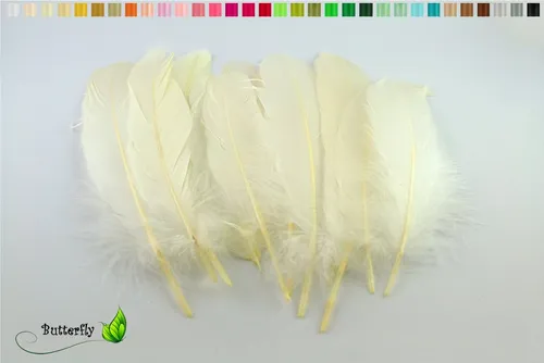 Creativery Bastelfedern, 10 Gänsefedern 15-20cm
