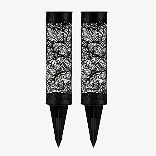 Pauleen 48163 Sunshine Gloss Solar-Erdspieß 2er Set für Balkon oder Garten Schwarz Außenbeleuchtung Metall, Kunststoff Solar 1800K