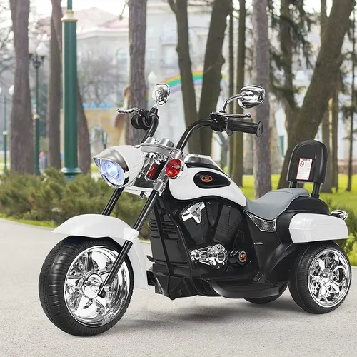 GOPLUS Elektromotorrad mit Hupe, Elektrofahrzeug Dreirad Kindermotorrad mit Vor-und Rückwärtsschalter, 6V Akku/Elektrisches Motorrad, Mortorcycle für Kinder