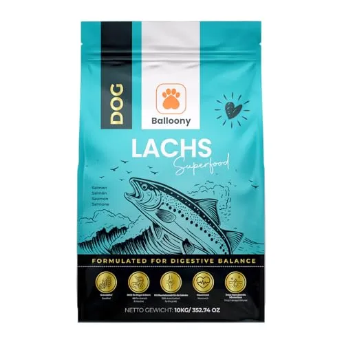 Hypoallergen | Getreidefreies Hundefutter trocken | Mit Lachs & Kartoffel | Für gesunde Haut & glänzendes Fell | Mit hohem Fleischanteil | Leicht verdaulich (10kg)