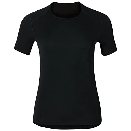 ODLO BL TOP CREW NECK S/S ACTIVE WA BLACK - Funktionsunterwäsche mit ZeroScent-Technologie, die unangenehme Gerüche verhindert und Wärme speichert – ideal für aktive Tage.