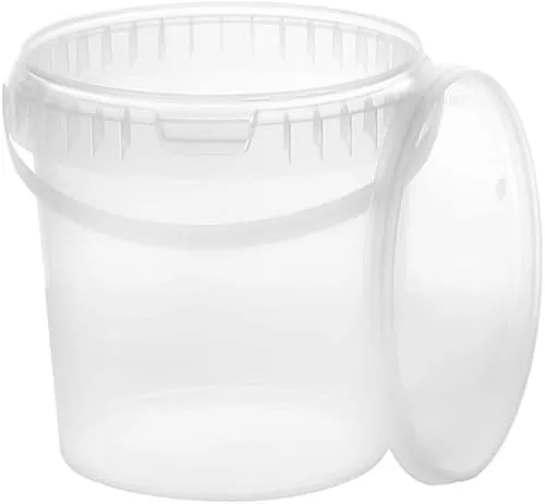 BenBow Eimer mit Deckel 1l - Lebensmittelecht und luftdicht - Aufbewahrungsbehälter mit Deckel, ideal zum Frischhalten von Lebensmitteln und perfekt für Küche, Werkstatt und Garten. Der transparente Eimer ist stabil, stapelbar und ermöglicht einfache Sichtkontrolle des Inhalts.