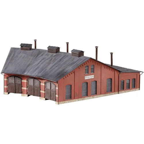 H0 Kibri 39452 Ringlokschuppen Ottbergen - Modellbau für echte Eisenbahn-Fans - Gebäude, Tunnel, Brücken - Detaillierter Ringlokschuppen im Maßstab 1:87, ideal für die Gestaltung von Modellbahnanlagen und für Sammler.