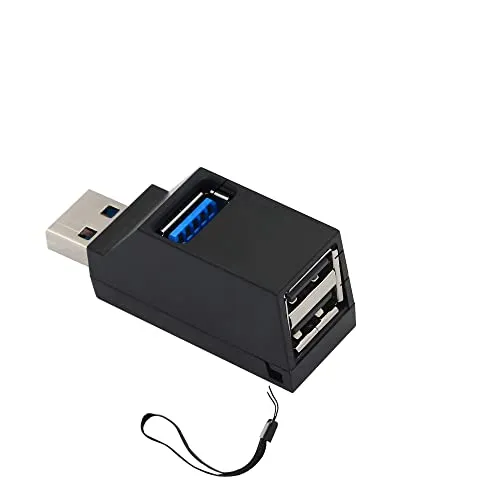 SHANFEILU USB Hub 90 Grad Splitter 3 Port USB 3.0 Adapter Tragbar Powered Data USB Hub High Speed Transfer für PC Laptop USB Flash Drives Schwarz