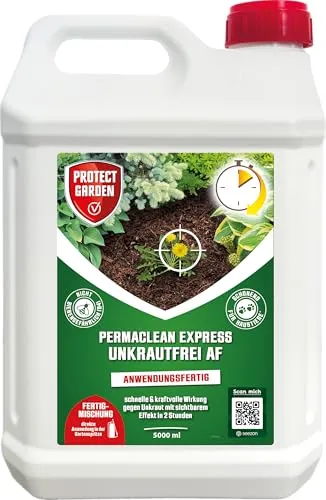 Protect Garden Permaclean Express Unkrautfrei AF, 5 Liter - Effektive Unkrautbekämpfung - Unkrautvernichter für Wege und Plätze, wirkt zuverlässig gegen hartnäckiges Unkraut wie Giersch und Ackerschachtelhalm.