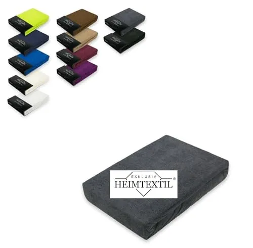 Exklusiv Heimtextil Frottee Spannbettlaken 120 x 200 cm - Spannbetttücher, Öko-Tex zertifiziert und aus 80% Baumwolle, sorgen für einen faltenfreien Sitz und sind pflegeleicht bis 60°C.