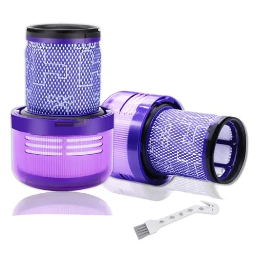 Filter V12 für Dyson V12 Detect Slim Absolute Extra Staubsauger, Chonphan Waschbar Ersatzfilter V12 Hepa Filter mit Reinigungsbürste, Ersetzen Sie # 971517-01 (2 Stück)