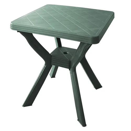 Gartentisch 70x70cm Kunststoff – Ideal für Terrasse und Balkon - Quadratischer Bistrotisch aus grünem Kunststoff, wetterfest und perfekt für gemütliche Stunden im Freien.
