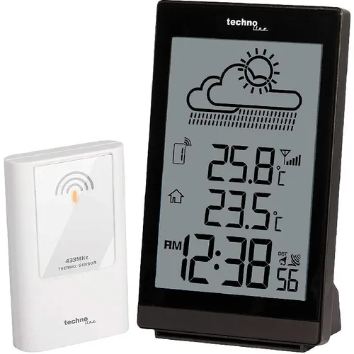 TechnoLine Wetterstation WS9251 - Präzise Wettervorhersage inklusive Hygrometer - Hygrometer mit Kabelsonde für erweiterte Messbereiche bis 110°C, 18 Monate Sensorhistorie in der Cloud und 2 Jahre Garantie.