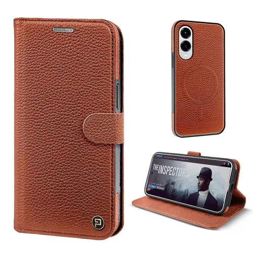 Handy Hülle für Samsung Galaxy S25 Edge Handyhülle Magnet Tasche Case Braun
