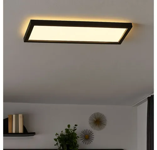BRILONER LED Deckenleuchte mit Backlight-Effekt - Moderne Deckenlampe in Weiß-Schwarz, 22 Watt, 3.000 Lumen, ideal für stimmungsvolle Beleuchtung in Wohnräumen - energiesparend und langlebig mit 25.000 Stunden Lebensdauer.