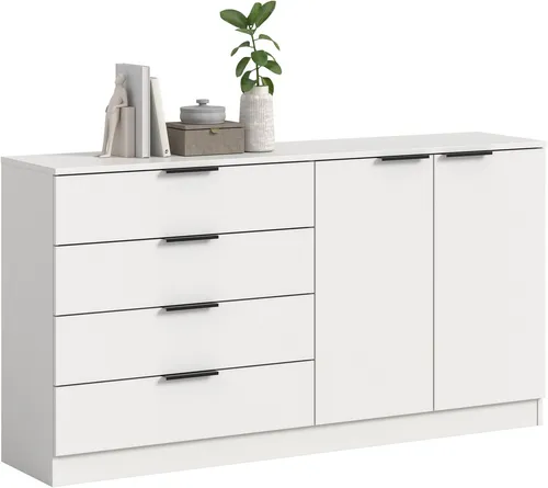 Home affaire Sideboard SKARDE, Breite 148 cm, 4 Schubkästen, 2 Türen, viel Stauraum (in verschiedenen Farben und Breiten erhältlich, individuell einsetzbar), Kommode, Anrichte, Schubkastenkommode, Schuhschrank, Schrank