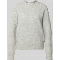 BOSS Orange Regular Fit Strickpullover aus Woll-Mix mit Alpaka Modell 'C_FESPERANASY' in Hellgrau Melange, Größe S